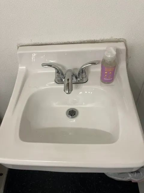 After cleaning: Clean spotless sink